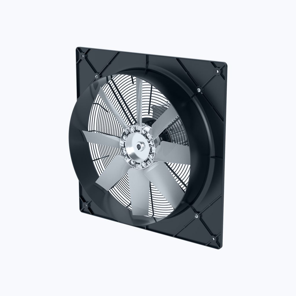 Axial wall fan with norm motor - backside